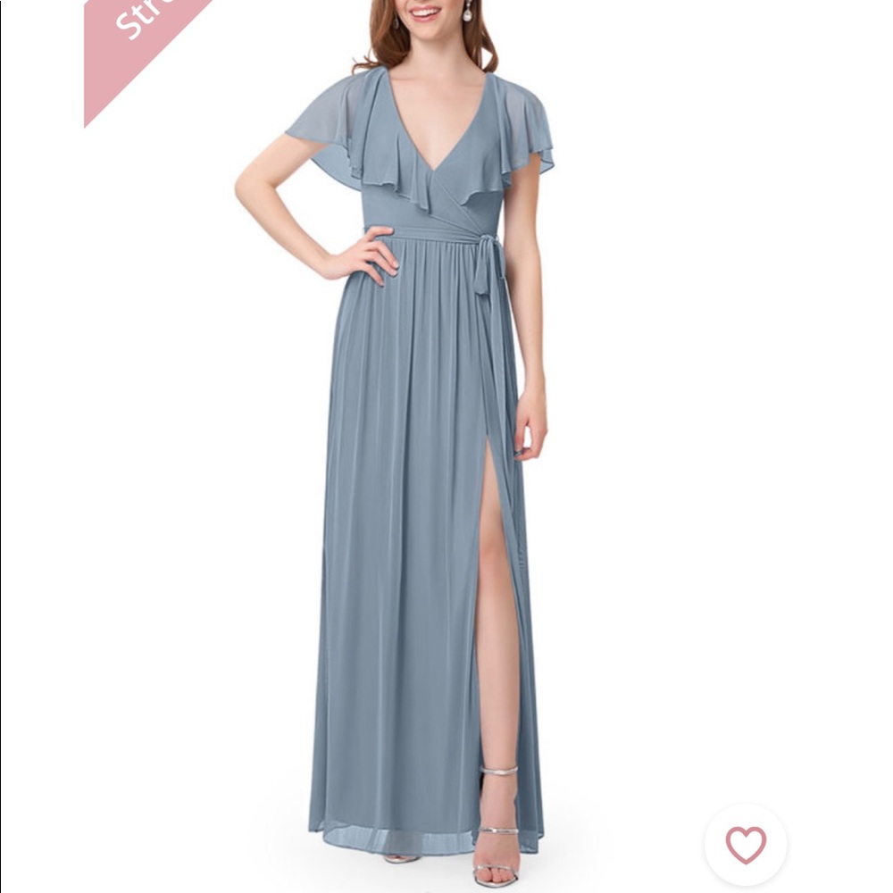 Azazie Jael Dusty Blue Bridesmaid Dress